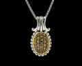 8026P-YS	18K Gold & sterling silver yellow sapphire pendant 
