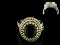 8002R-SQ	18K Gold & sterling silver smoky quartz ring 
