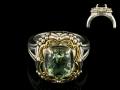 8004R-GA	18K Gold & sterling silver green amethyst ring 
