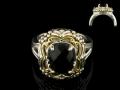 8004R-SQ	18K Gold & sterling silver smoky quartz ring 
