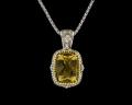 8006P-CT	18K Gold & sterling silver citrine pendant 
