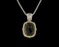 8006P-SQ	18K Gold & sterling silver smoky quartz pendant 
