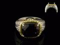 8006R-SQ	18K Gold & sterling silver smoky quartz ring 
