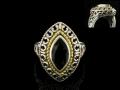 8001R-SQ	18K Gold & sterling silver smoky quartz ring 


