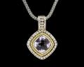 8003P-PA 18K Gold & sterling silver amethyst pendant 
