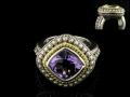 8003R-AM 18K Gold & sterling silver amethyst ring 
