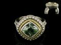 8003R-GA 18K Gold & sterling silver green amethyst ring 
