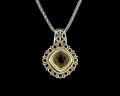 8007P-CT 18K Gold & sterling silver citrine pendant 
