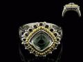 8007R-GA 18K Gold & sterling silver green amethyst ring 
