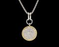 8025P	18K Gold & sterling silver pendant with diamonds 


