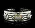 8039BG	18K Gold & sterling silver bangle with diamonds


