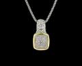 8011P	18K Gold & sterling silver pendant with diamonds 
