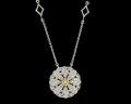 8012P	18K Gold & sterling silver pendant with diamonds 
