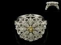 8012R	18K Gold & sterling silver ring with diamonds 
