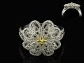 8013R	18K Gold & sterling silver ring with diamonds 
